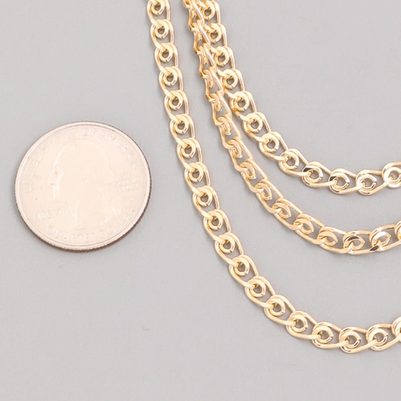 gold 3 layer chain necklace - Picture 5 of 5